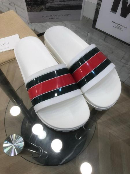 GUCCI Web Slide Sandal White