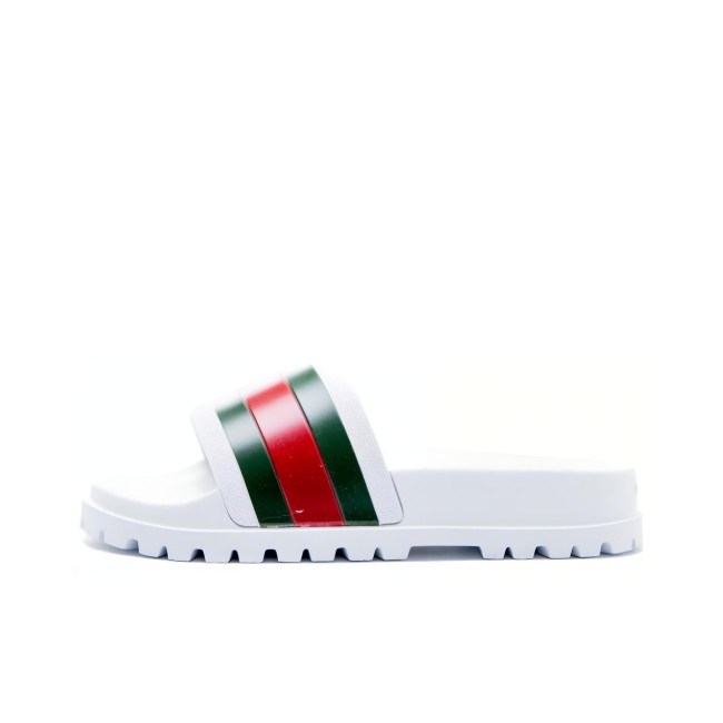 GUCCI Web Slide Sandal White