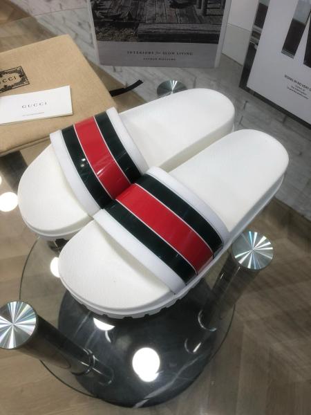 GUCCI Web Slide Sandal White