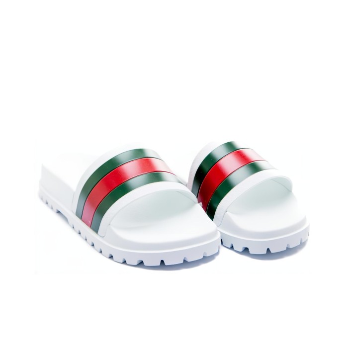 GUCCI Web Slide Sandal White