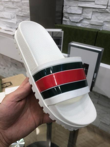 GUCCI Web Slide Sandal White
