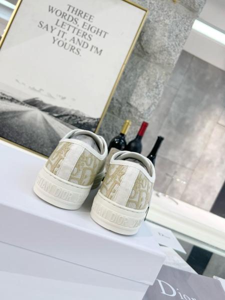 DIOR Walk'n'Dior Platform Shoes Low Top Skateboard Shoes Women's White Gold