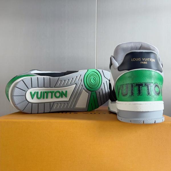 Louis Vuitton LV Trainer Monogram strap Black White Green