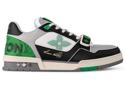 Louis Vuitton LV Trainer Monogram strap Black White Green