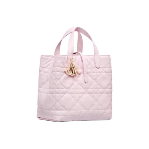 DIOR Toujours Cow Leather Native Bag, One Shoulder Handbag Medium Size Women's Light Pink M2836OSNW-M02N size 23*16*24 cm