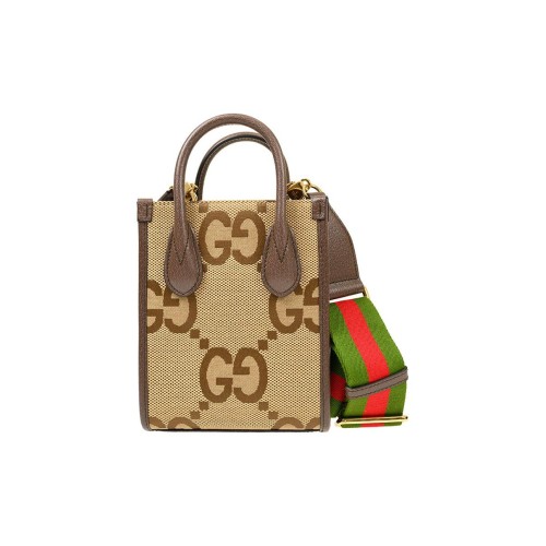 GUCCI Canvas With Leather Tote Bag Shopping Bag Handbag Shoulder Bag Crossbody Bag Mini Women's Beige Brown 699406-UKMDG-2570 size 16*7*20 cm
