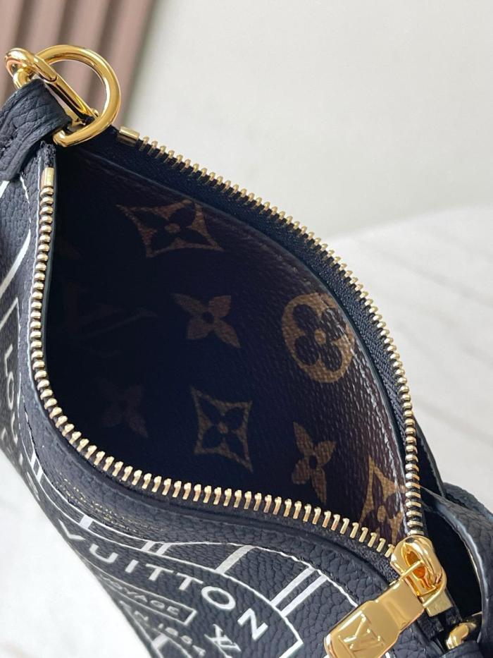 LOUIS VUITTON NEVERFULL Cow Leather Double Sided Neverfull Shoulder Bag Crossbody Bag Handbag Small Size Women's Black M12099 size 24*14*9 cm