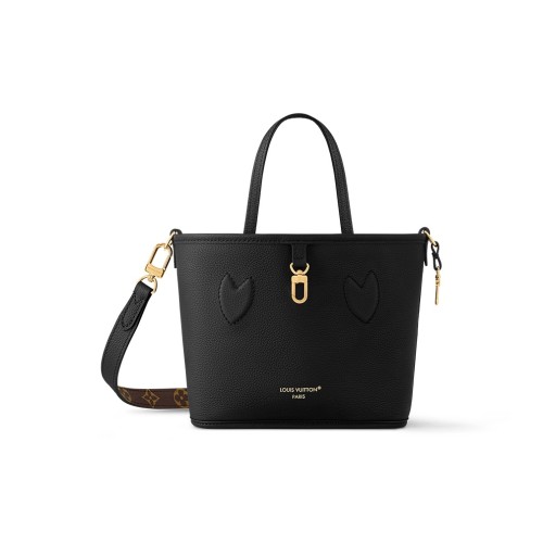 LOUIS VUITTON NEVERFULL Cow Leather Double Sided Neverfull Shoulder Bag Crossbody Bag Handbag Small Size Women's Black M12099 size 24*14*9 cm