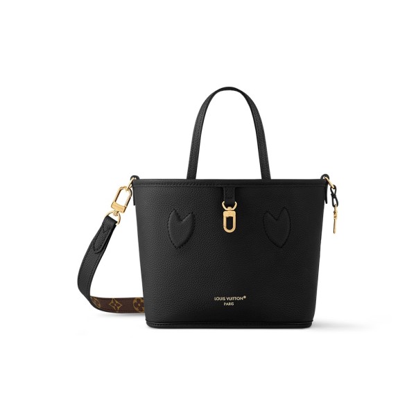 LOUIS VUITTON NEVERFULL Cow Leather Double Sided Neverfull Shoulder Bag Crossbody Bag Handbag Small Size Women's Black M12099 size 24*14*9 cm