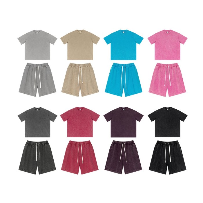 Oversized T-shirt and shorts set 8 colors Customized logo