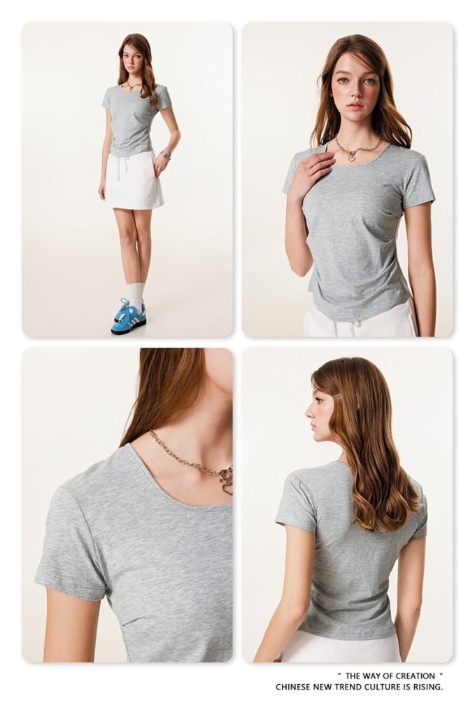 Women T-shirt 3 colors Customized logo 