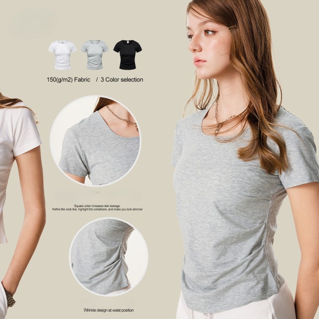 Women T-shirt 3 colors Customized logo 