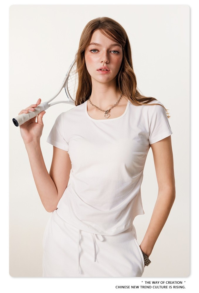 Women T-shirt 3 colors Customized logo Balenciaga