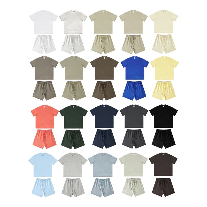 Oversized T-shirt and shorts set 20 colors Customized logo Balanciaga