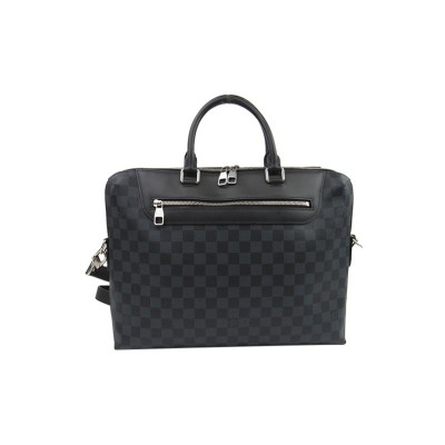 LOUIS VUITTON Canvas With Leather Handbag, Shoulder Bag, Crossbody Bag, Briefcase Men's Gray Black N41589 size 37*28*5.5cm