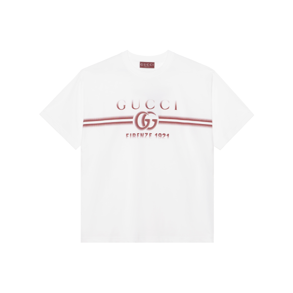 GUCCI Logo Printed Jersey T Shirt