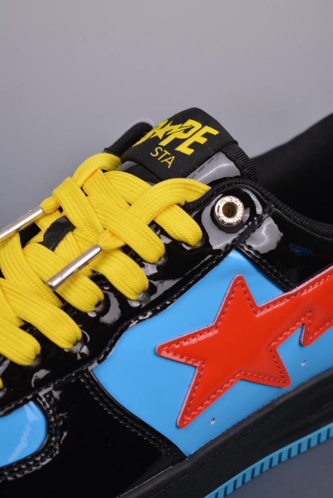 MARVEL/Marvel x A BATHING APE STA patent leather trendy Marvel joint Black Widow fashion sneakers men's black blue red