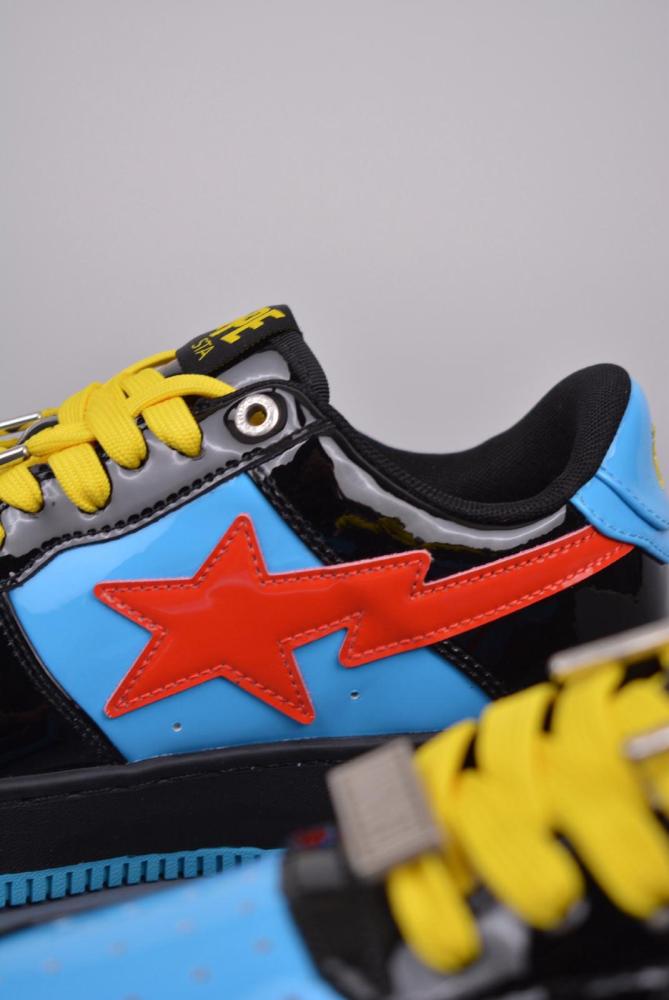 MARVEL/Marvel x A BATHING APE STA patent leather trendy Marvel joint Black Widow fashion sneakers men's black blue red