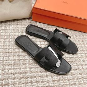 Hermes Oran Sandal black Box Calfskin Leather