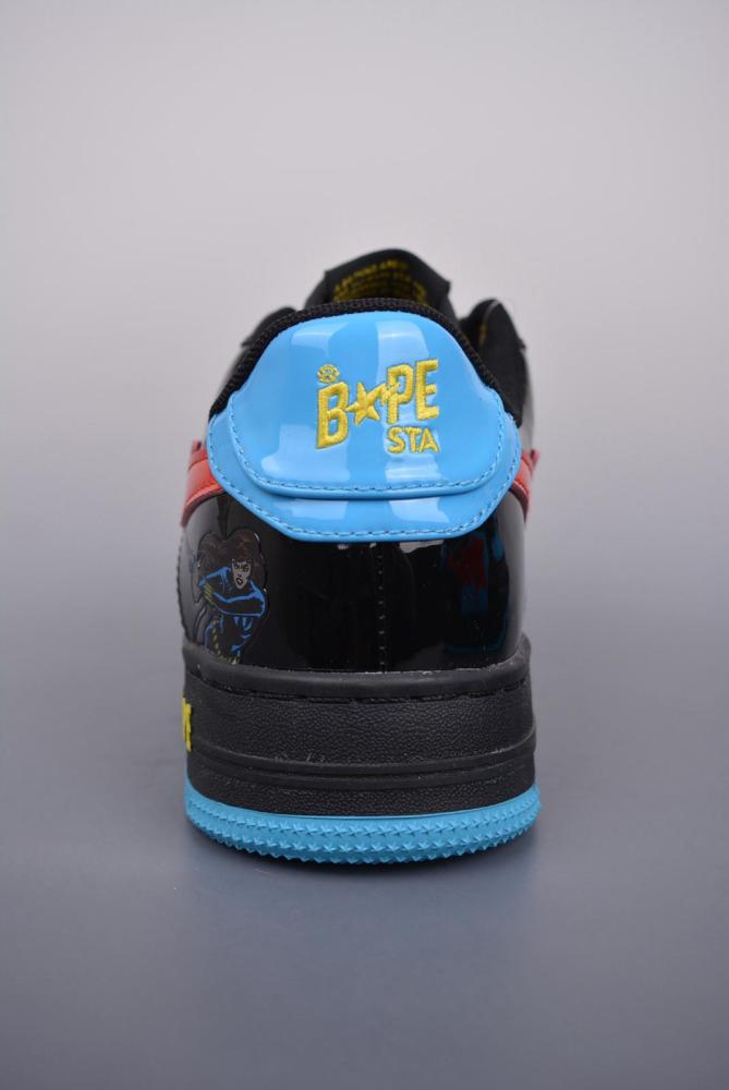MARVEL/Marvel x A BATHING APE STA patent leather trendy Marvel joint Black Widow fashion sneakers men's black blue red