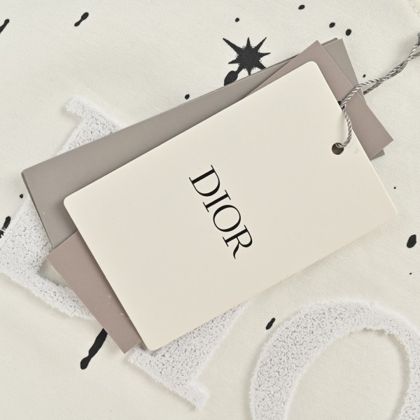 Dior 24ss toothbrush embroidered letters shooting star print short sleeves