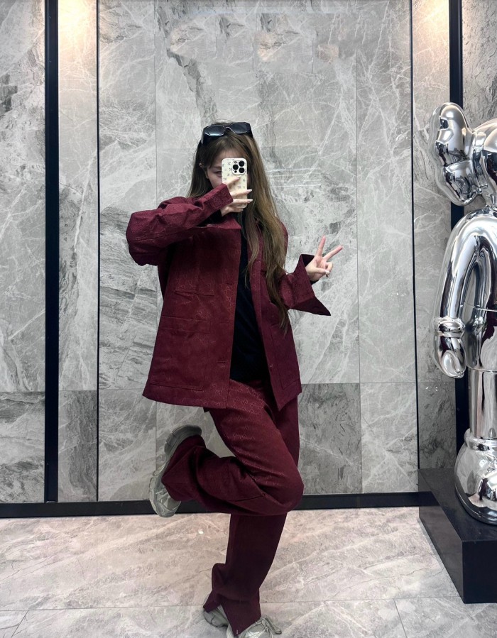 GUCCI Monogrammed Button Up Jacket