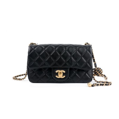 CHANEL Classic Flap CF Small Gold Ball Sheepskin Chain Bag, Shoulder Bag, Crossbody Bag Mini Women's Black AS1787-B08034-94305 size 20*7*13cm
