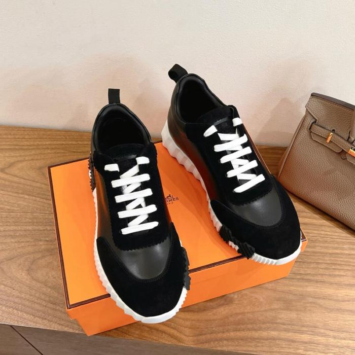 HERMES Bouncing Low-Top Casual Shoes 4cm Women's Black