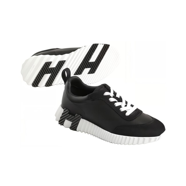 HERMES Bouncing Low-Top Casual Shoes 4cm Women's Black