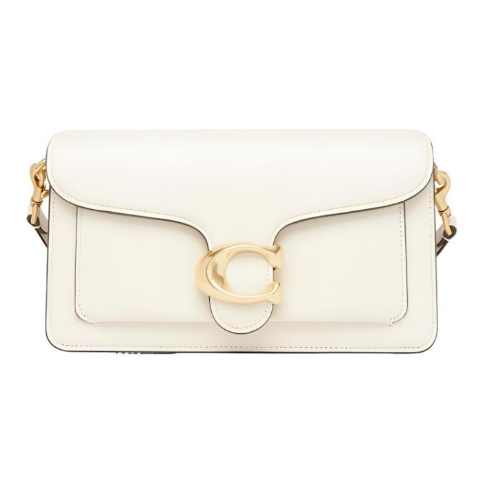 COACH Tabby Cow Leather Shoulder Bag Medium Size Women's White COAU8-2E9GRY size 26*8.3*15.2 cm