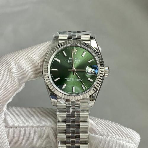 ROLEX Diamond Bezel Datejust Collection Automatic Mechanical Movement Women's Watch 31mm Green Dial