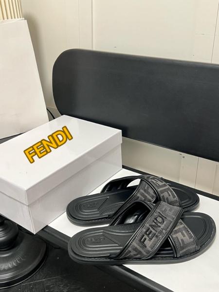 FENDI Ff Logo Detail Crossed Slides