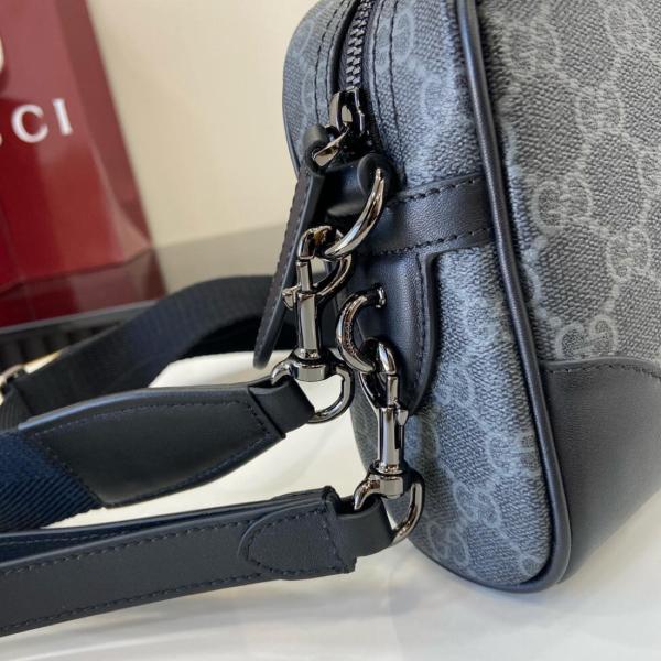 GUCCI GG Emblem Coated Material Shoulder Bag, Crossbody Bag Small Size Men's Black 821155-FAED4-1000 size 23*8*16.5 cm