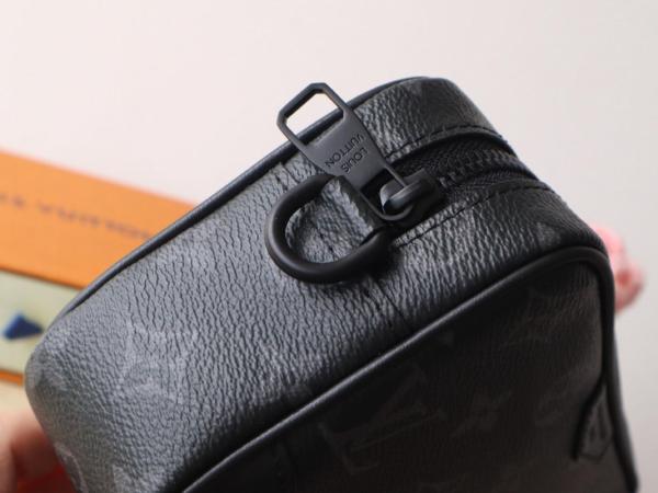 LOUIS VUITTON Brand Classic Print Zipper Closure Leather Wallet Regular Women's Black M14253