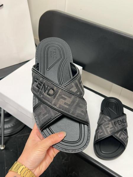 FENDI Ff Logo Detail Crossed Slides