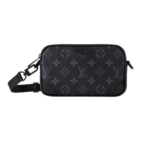 LOUIS VUITTON Brand Classic Print Zipper Closure Leather Wallet Regular Women's Black M14253