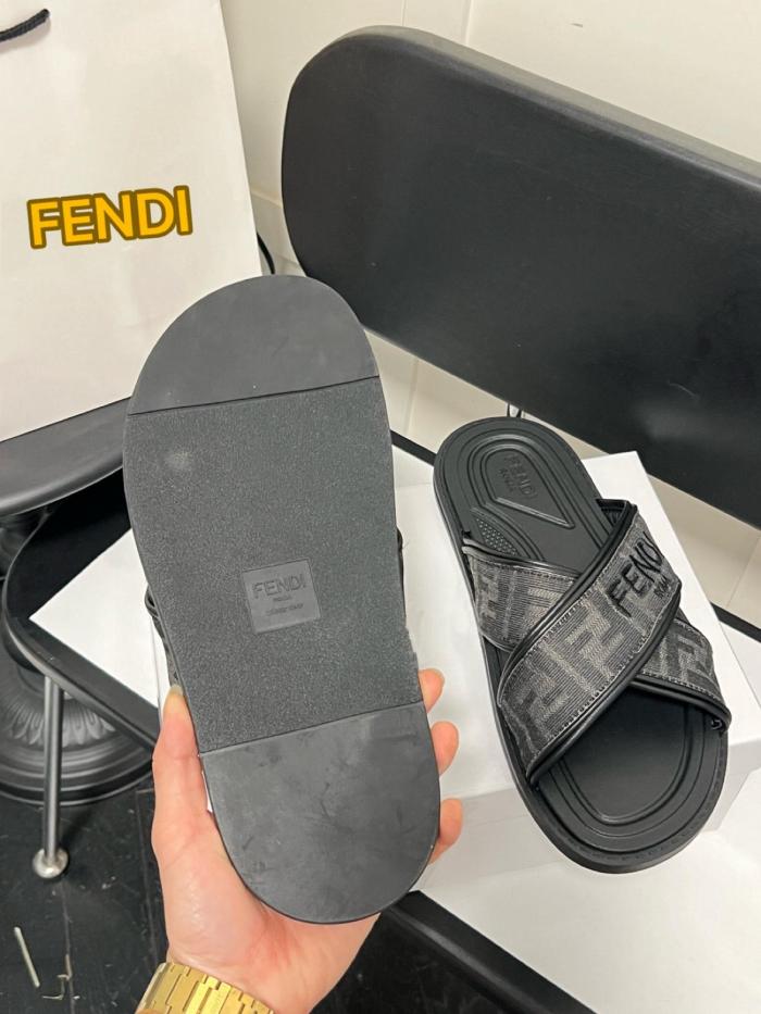 FENDI Ff Logo Detail Crossed Slides
