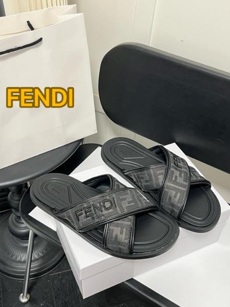 FENDI Ff Logo Detail Crossed Slides