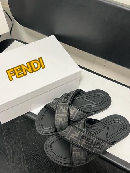 FENDI Ff Logo Detail Crossed Slides