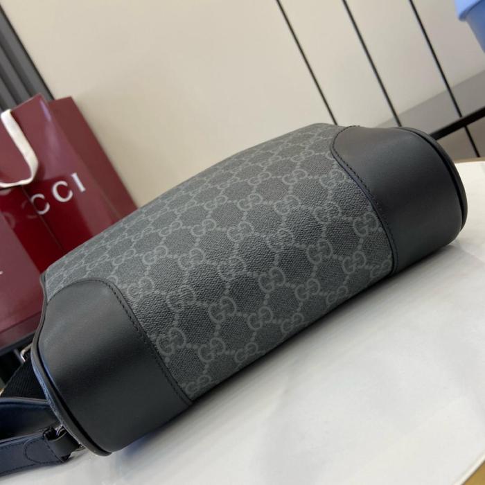 GUCCI GG Emblem Coated Material Shoulder Bag, Crossbody Bag Small Size Men's Black 821155-FAED4-1000 size 23*8*16.5 cm