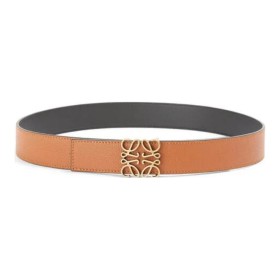 LOEWE Reversible Anagram Belt Black/Orange Width: 3.5cm