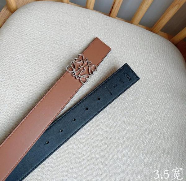 LOEWE Reversible Anagram Belt Black/Orange Width: 3.5cm