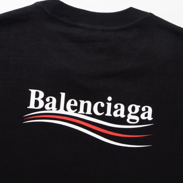 Balenciaga Drop Shoulder Sleeve T-Shirt Women's Black Regular Fit 