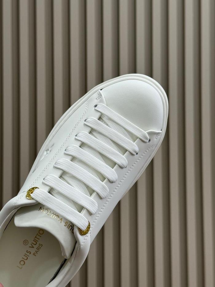 LOUIS VUITTON Time Out Low Top Skateboard Shoes Women's White