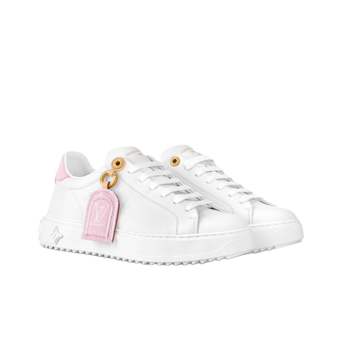 LOUIS VUITTON Time Out Low Top Skateboard Shoes Women's White