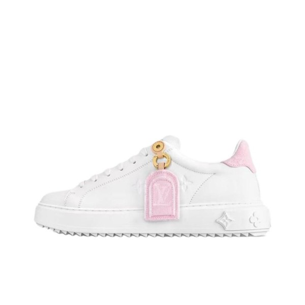 LOUIS VUITTON Time Out Low Top Skateboard Shoes Women's White