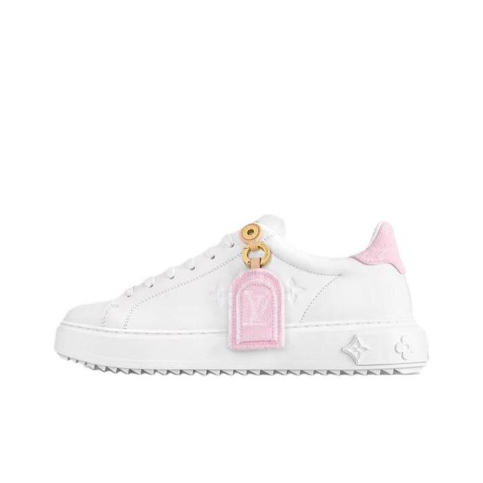 LOUIS VUITTON Time Out Low Top Skateboard Shoes Women's White