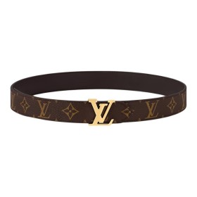LOUIS VUITTON Double-sided design leather belt women's brown width 3CM
