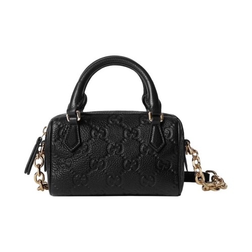GUCCI Grain Leather Shoulder Bag, Crossbody Bag, Handbag Extra Mini Women's Black 815256-AAEEM-1000 16.5*8*10 cm