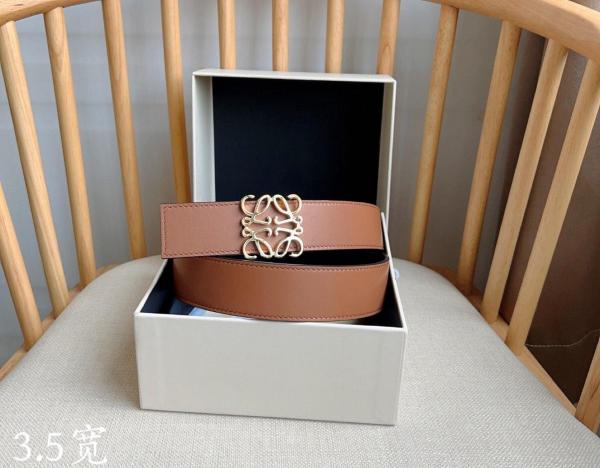 LOEWE Reversible Anagram Belt Black/Orange Width: 3.5cm